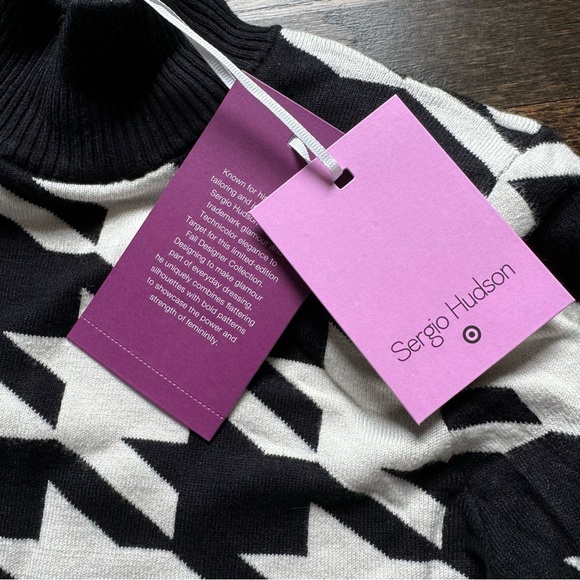 Sergio Hudson x Target Houndstooth Strong Shoulder Sweater Midi Dress (XXS) NWT - Picture 6 of 6